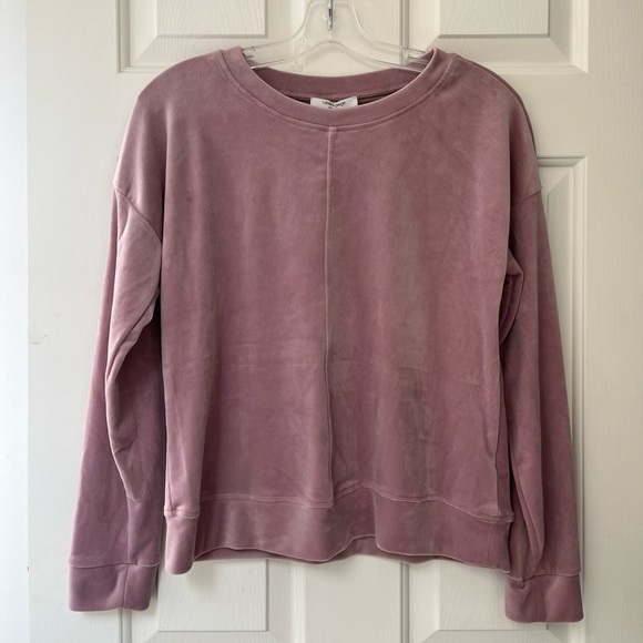 NWT Cable & Gauge Studio Dusty Mauve Velour Pullover Sweatshirt XS - Picture 2 of 13